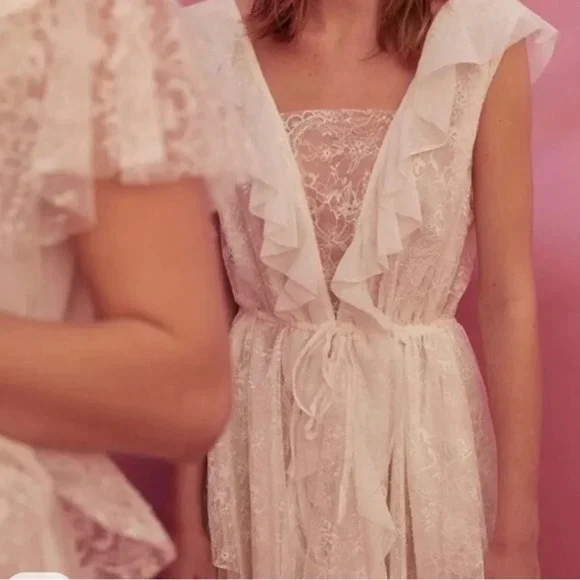 For Love And Lemons Stardust Mini Dress - White Floral Lace - Picture 11 of 14